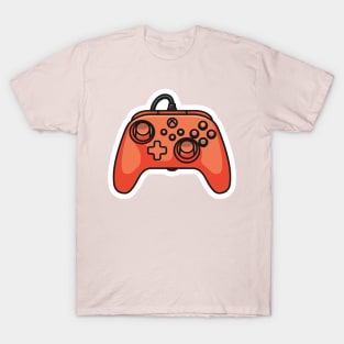 Joystick Controller and Game Pad Stick Sticker vector illustration. Sports and technology gaming objects icon concept. Video game controller or game console sticker logo design with shadow. T-Shirt